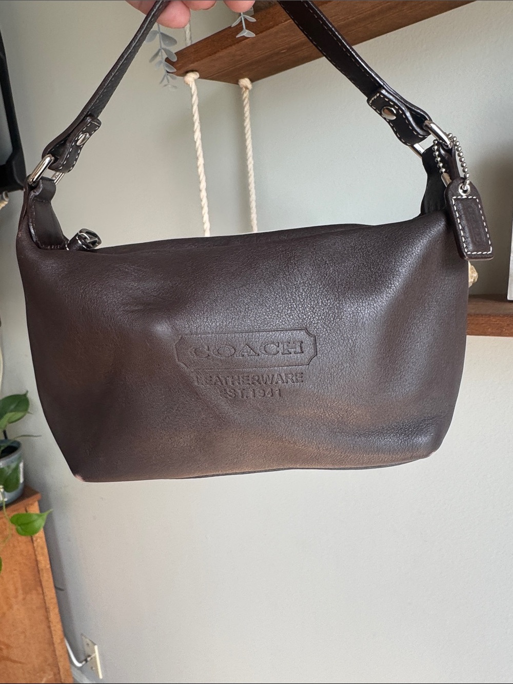 Coach Vintage Mini Dark Brown Leather shoulder Bag